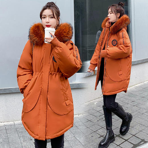 上海旗袍厂FF-175韩版新款胖mm加厚貉子毛领羽绒服外套派克服175 商品图1