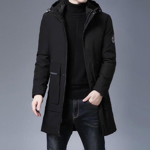 N2085-5新款服男士中长款青中年爸爸装加厚保暖外套 商品图1