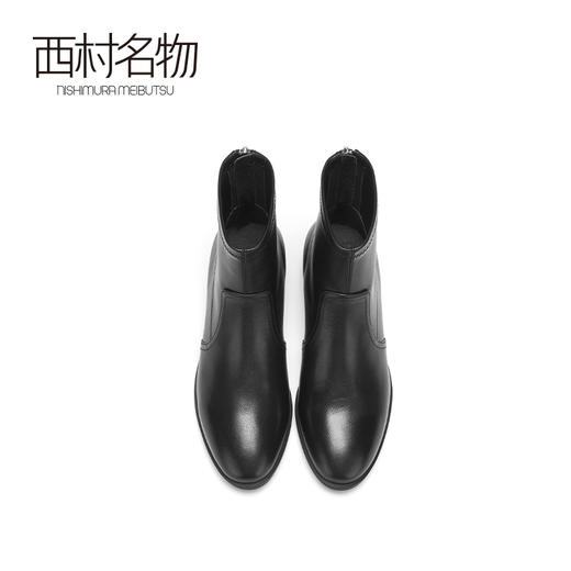 西村名物2020冬季新款切尔西靴低跟牛皮革休闲简约女短靴X20DS40901 商品图2