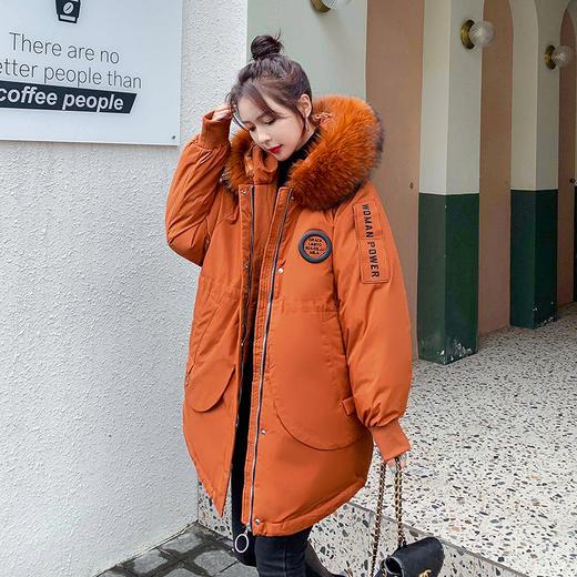 上海旗袍厂FF-175韩版新款胖mm加厚貉子毛领羽绒服外套派克服175 商品图5