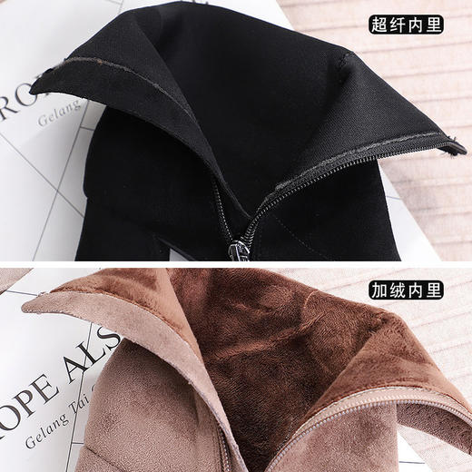 瘦瘦小跟短靴 英伦风绒面尖头女靴 优雅显瘦 商品图6