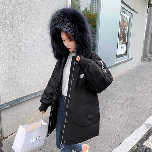 上海旗袍厂FF-175韩版新款胖mm加厚貉子毛领羽绒服外套派克服175 商品图6