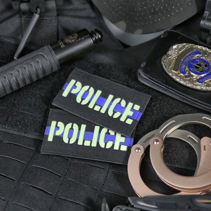 police蓝线夜光魔术贴