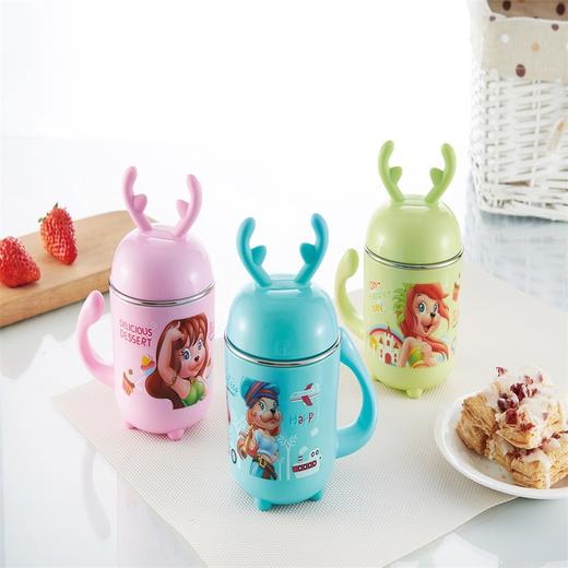 杰贝不锈钢儿童单柄带盖杯5743# 商品图0