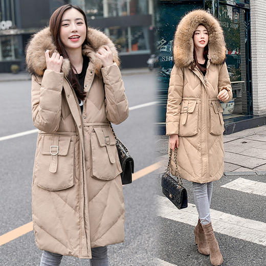 上海旗袍厂FF-168特大码女装胖妞肥婆胖mm200斤240斤中长款貉子毛领羽绒服168 商品图2