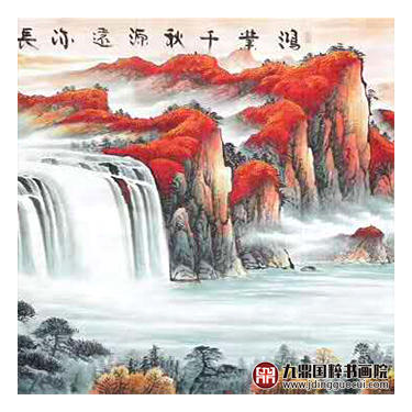 高云鹏《鸿业千秋源远流长》100*350cm 山水横幅作品 办公室/客厅/大厅挂画 商品图4