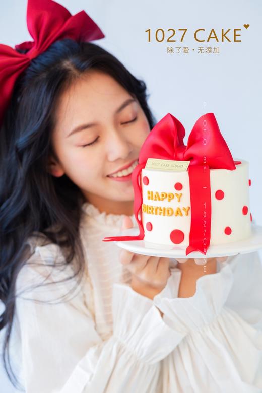 1027CAKE | 少女心 蝴蝶结红色  为你的少女心加冕 翻糖 商品图0