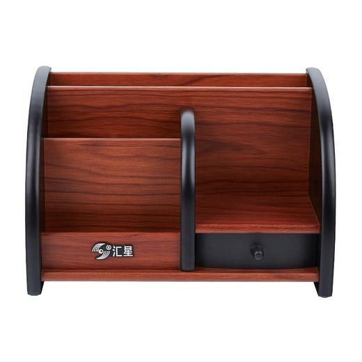 汇星 创意时尚桌面台历摆件 笔筒 办公 多功能 木质文件夹收纳盒多用途笔座 商品图2