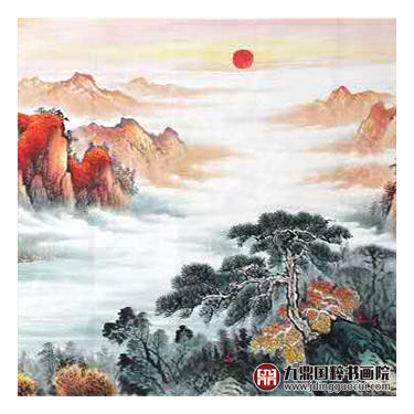 高云鹏《鸿业千秋源远流长》100*350cm 山水横幅作品 办公室/客厅/大厅挂画 商品图5