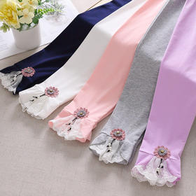 DFN-5008女童打底裤夏季薄款2020新款韩版儿童白色纯棉时尚针织长裤