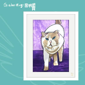 装饰画《猫步》 金羽翼残障小艺术家手绘作品 复制画/原画