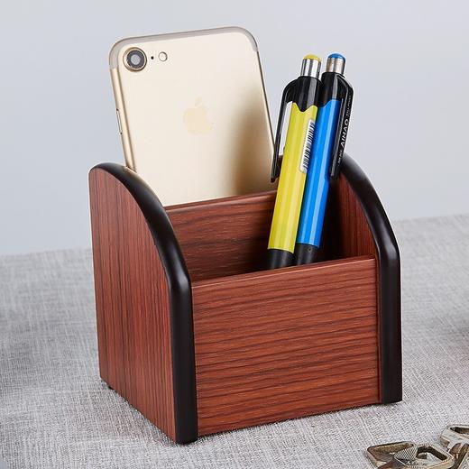 汇星时尚木质多功能笔筒遥控器办公收纳笔座化妆品收纳盒 商品图4