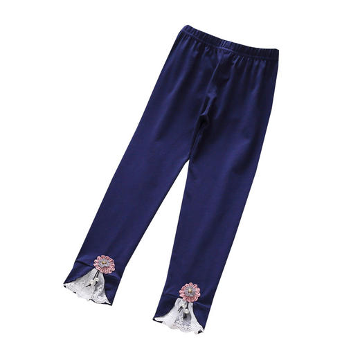 DFN-5008女童打底裤夏季薄款2020新款韩版儿童白色纯棉时尚针织长裤 商品图4