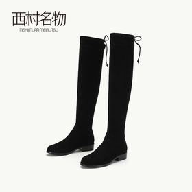 西村名物新款长筒弹力靴低跟时尚X284Q45578