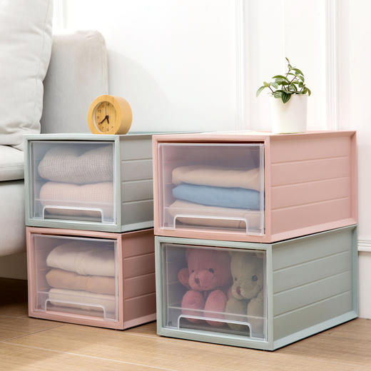 居家家叠加抽屉式收纳箱 多层衣物收纳盒 衣服整理储物箱