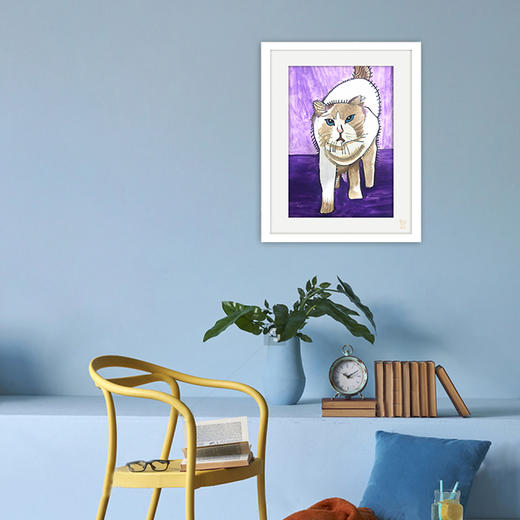 装饰画《猫步》 金羽翼残障小艺术家手绘作品 复制画/原画 商品图1