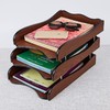 汇星 时尚创意木质三层文件盘 办公用桌面文具收纳架文件资料架 商品缩略图2