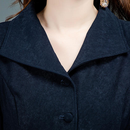 YSME-91336A-K新款流行修身收腰显瘦气质外套长款过膝大衣 商品图2