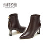 西村名物2020冬季新款鹿皮女靴尖头优雅净版高跟时装靴T20DS41581 商品缩略图3