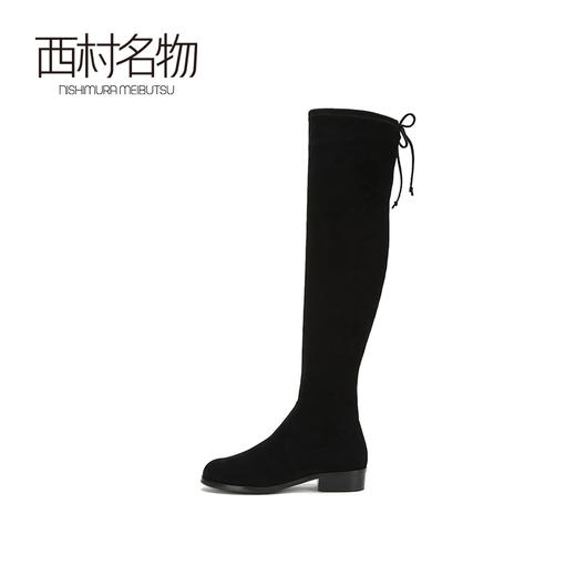 西村名物新款长筒弹力靴低跟时尚X284Q45578 商品图1