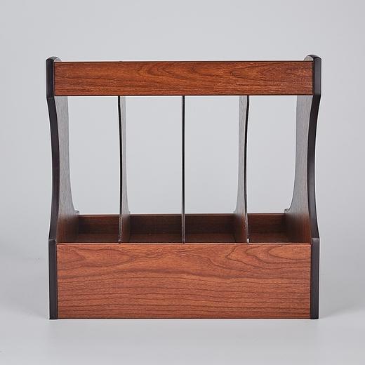 汇星木质四联文件收纳架 办公用带抽屉储物文件架 资料文件收纳栏 商品图2