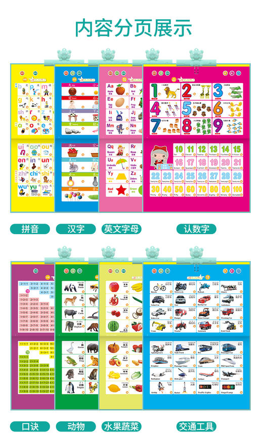 儿童有声拼音挂图点读发声书宝宝识字挂本幼儿发音认知早教认识玩具 商品图3