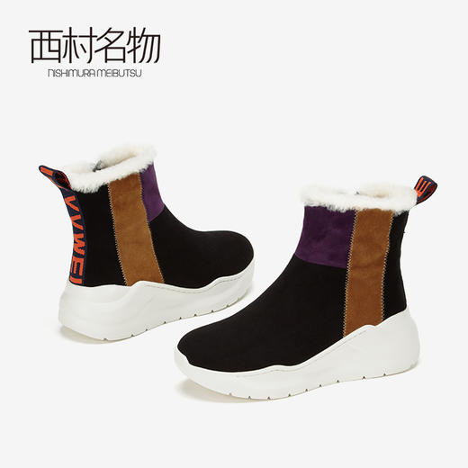 西村名物潮酷运动风雪地靴毛毛鞋X284S40871 商品图1