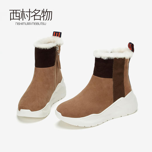 西村名物潮酷运动风雪地靴毛毛鞋X284S40871 商品图2