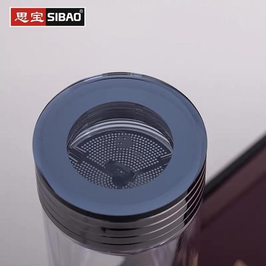 墨晶双层玻璃杯商务男士便携水杯带隐形茶隔泡茶杯 商品图1