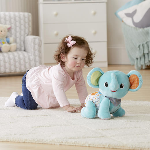 Vtech伟易达新品学爬小象 宝宝早教益智玩具声光电动爬行毛绒动物 商品图0