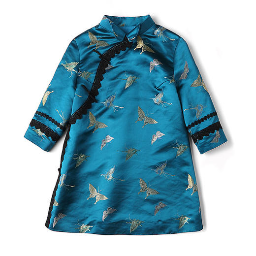 上海旗袍厂AYK-QF-191027锦缎刺绣唐装上衣女时尚改良中袖唐装女秋季新款中国风女装 商品图4