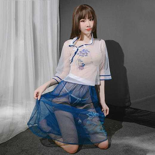 【温婉朦胧美】情趣内衣 网纱透视 角色扮演 复古民国 制服套装 型号:7980 商品图2