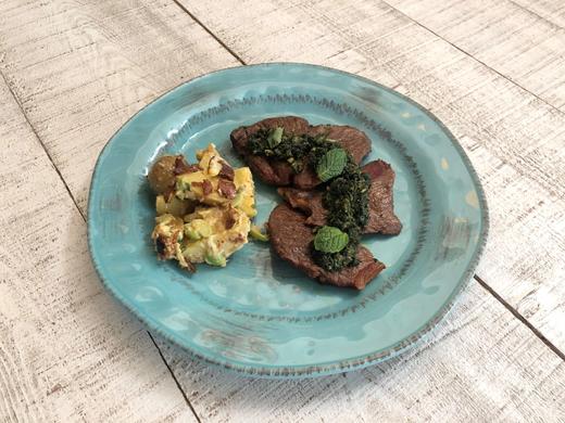 阿根廷香草薄荷西冷牛排附时蔬Chimichurri Sirloin Steak with Vegetable 商品图0