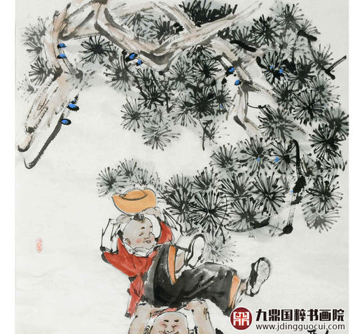 杨西沐《人财两旺》68*138cm 人物竖幅作品 茶室/客厅挂画 商品图4