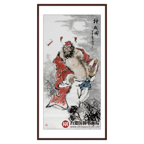 杨西沐《神威图》68*138cm 人物竖幅作品 茶室/客厅挂画