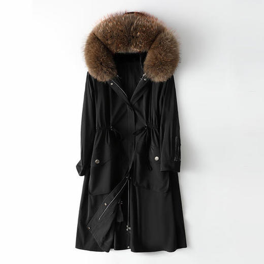 HHHS-HQ20-PLZ20018C秋冬新款兔毛内胆貉子毛领外套 商品图0