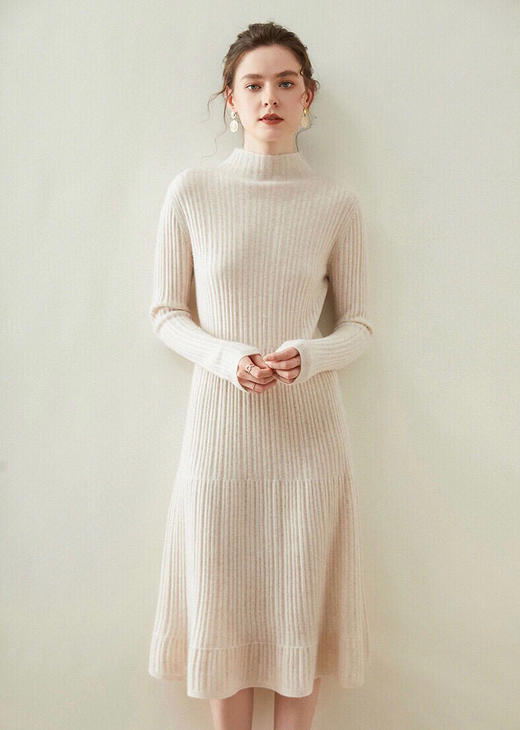 法式长款针织裙