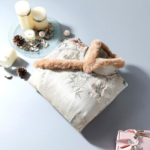 ZSM-191031浓密兔毛加绒加厚保暖中长款改良旗袍连衣裙 商品图3