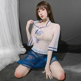 【温婉朦胧美】情趣内衣 网纱透视 角色扮演 复古民国 制服套装 型号:7980