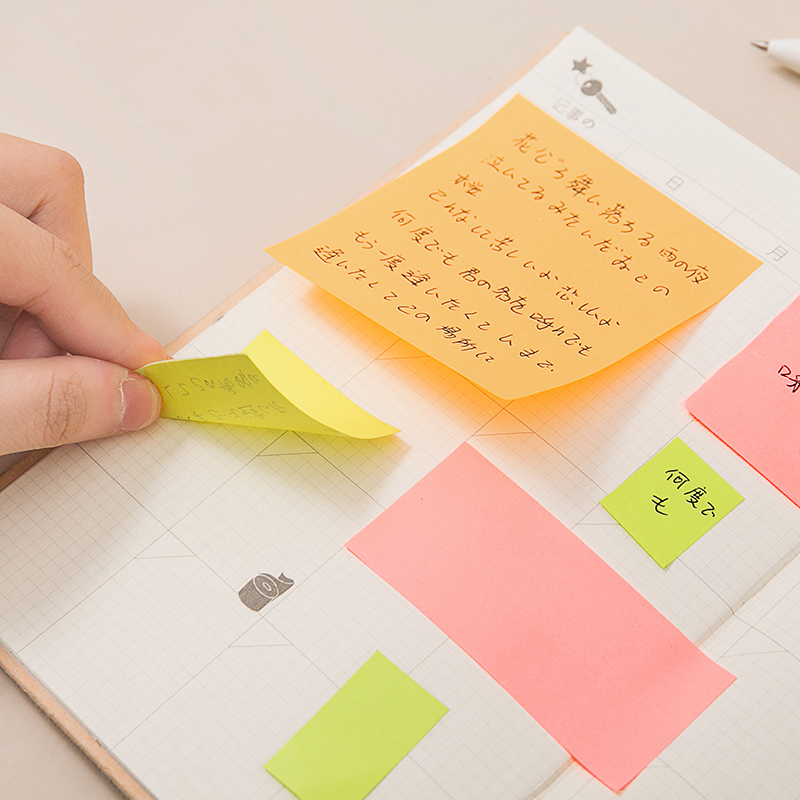 三年二班便携盒装便利贴可撕便签小本子大学生计划diy手账便条纸