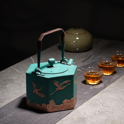 朱炳仁丨瑞鹤凌云壶 铜壶 1500ml          商品图1