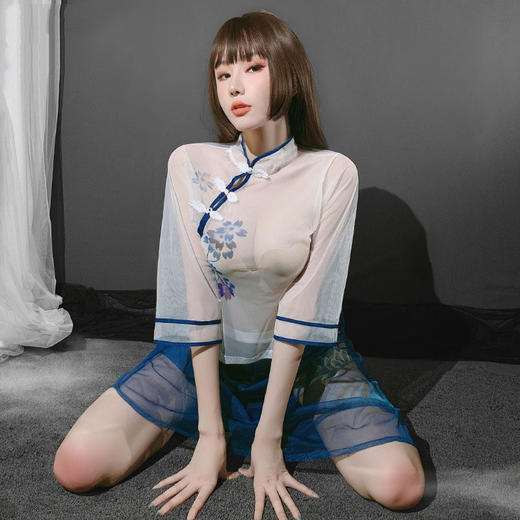 【温婉朦胧美】情趣内衣 网纱透视 角色扮演 复古民国 制服套装 型号:7980 商品图1