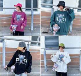 背包小熊加绒卫衣