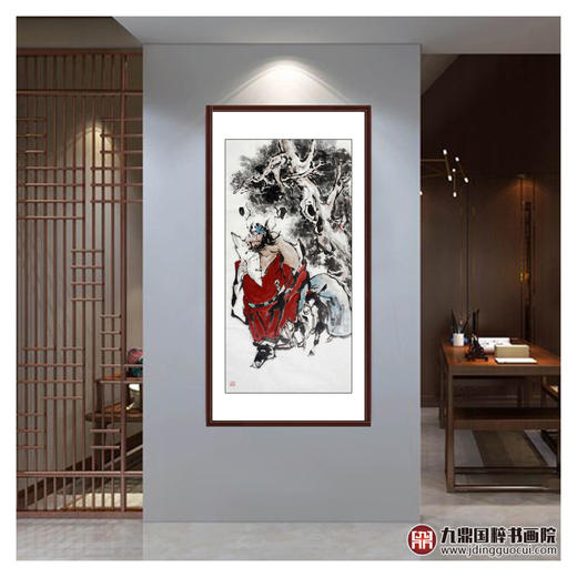 杨西沐《迎福图》68*138cm 人物竖幅作品 玄关挂画 商品图2