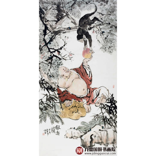 杨西沐《献寿图》68*138cm 人物竖幅作品 茶室/客厅挂画 商品图1