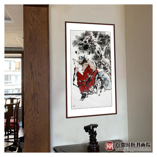 杨西沐《迎福图》68*138cm 人物竖幅作品 玄关挂画 商品图3