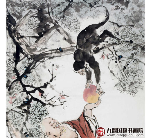 杨西沐《献寿图》68*138cm 人物竖幅作品 茶室/客厅挂画 商品图4