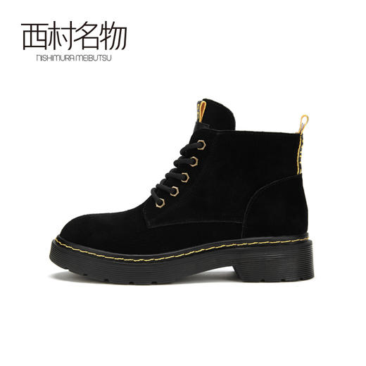 西村名物2020冬季新款卡其色黑色马丁靴女时尚复古短靴T29DS40731 商品图1