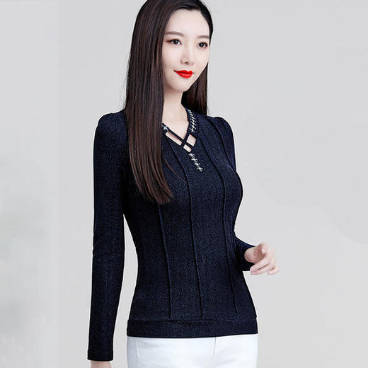 秋冬打底衫长袖秋衣女外穿内搭性感加绒打底衣女kq-8731