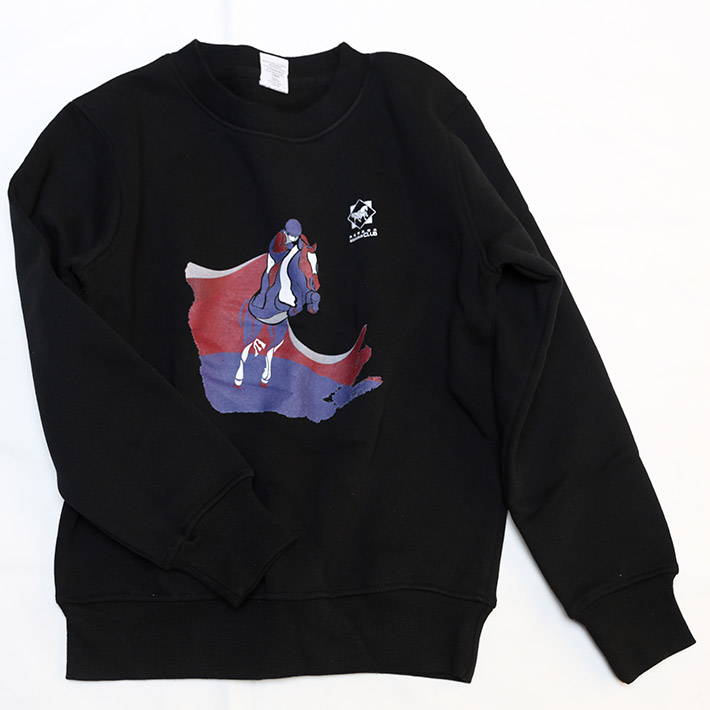 天星黑色圆领套头卫衣